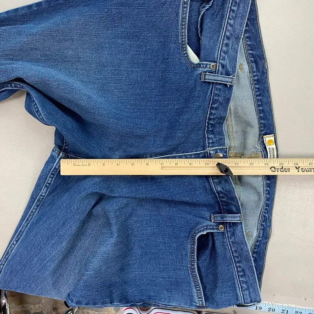 Carhartt Jeans Womens‎ 22W Original Fit Straight Leg Blue Stretch Blaine 46x31